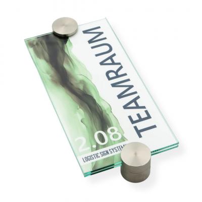 Tuerschild VITRUM P Glasschild fuer Buero 200 100 mm